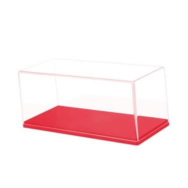Imagem de menolana Caixa de exibição/armazenamento em acrílico transparente para miniaturas de carros, escala 1/43, organizador e protetor para carros de brinquedo, Vermelho