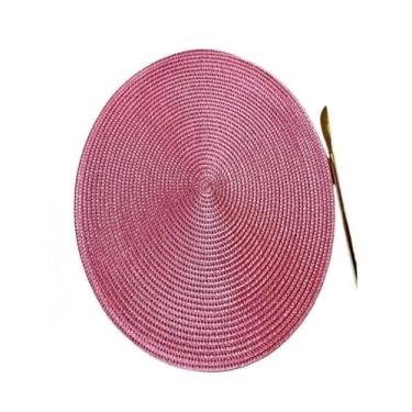 Imagem de Kit 4 Peças Jogo Americano Redondo Sousplat Cozinha Jantar Descanso De Prato Sousplat Cozinha(Pink)