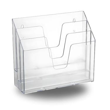 Imagem de Organizador de Papel, Organizador de Escritório para Pastas Triplo Horizontal, 33cm (L) X 11,5cm (P) X 29cm (A)(Cristal)