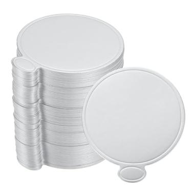 Imagem de 100 mini tábuas de bolo, mousse de papelão, bases redondas para bolos, cupcakes, sobremesas, bandeja de base para cupcakes, bolos, doces, base de sobremesa (tom prateado)