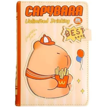 Imagem de Caderno Capivara, Diário Kawaii, Caderno Bala Fofo, 19 x 13 cm, 224 Páginas com Ilustrações de Capivara, Caderno de Desenho, Diário para Meninas, Adolescentes e Adultos (Capivara 4)