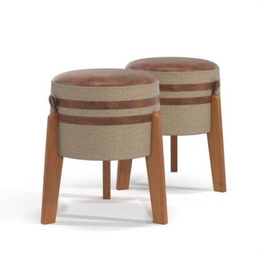 Imagem de Puff Luma Bege Kit Aconchegante para Ambientes Modernos - cal moveis, 