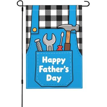 Imagem de UEQIKI Feliz Dia dos Pais Bandeira de Jardim para Fora Dupla Serapilheira Xadrez 30,5 x 45,7 cm Vertical Quintal Gramado Jardim Banners para Papai Avô Decoração Externa Placa