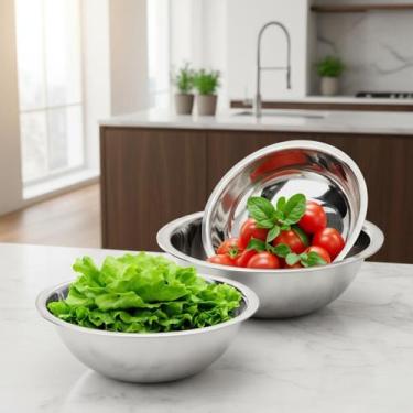 Imagem de Conjunto Jogo de Tigelas Vasilhas Bowls Inox Multiuso 3 pçs - Clink