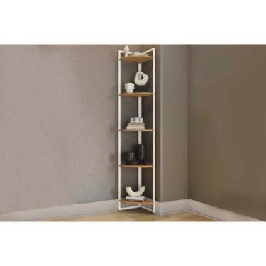 Imagem de Prateleira Decorativa Sala Estar Industrial LI022 Canela/Branco - Kapp