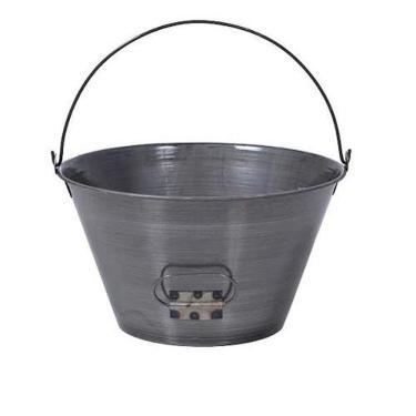 Imagem de Balde De Chapa Verniz Para Pedreiro 10 Litros - Diâmetro 32cm Profundidade 17cm