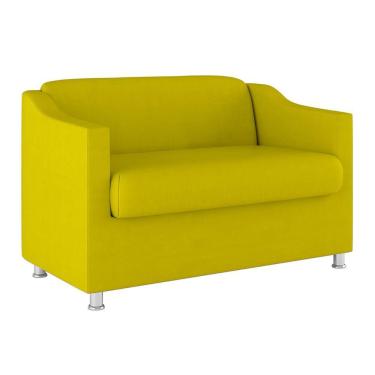 Imagem de Sofá Namoradeira Sala De Espera Suede – Balaqui Decor Cor:amarelo