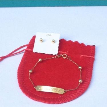 Imagem de Conjunto Infantil De Bolinha Em Ouro 18K