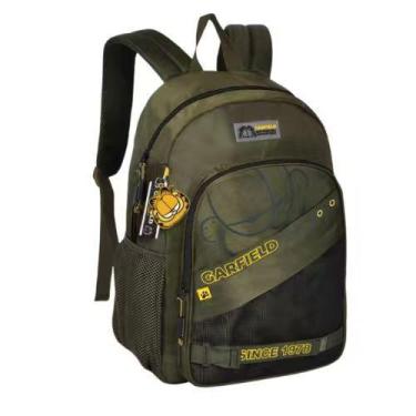 Imagem de Mochila Costas Garfiled Escolar Rosa Preta Verde Clio Style Original, 