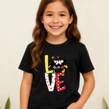 Imagem de Camiseta Confortavel Moda infantil Love mickey - Hs, Preto, 08