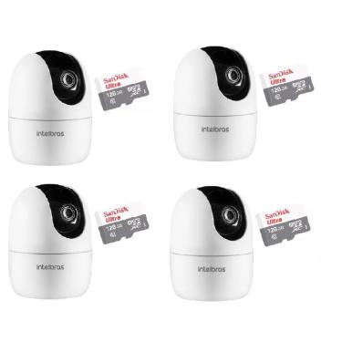 Imagem de Kit 4 Câmera Ip 360 Full Hd Im4 Mibo Intelbras + Sd 128gb Ultra