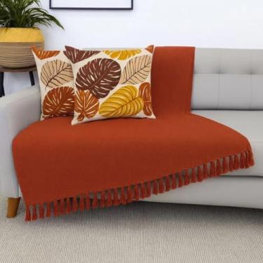 Imagem de Manta Macia para Sofá Grande Algodão Colorida (Terracota, 2,40x1,80 m)