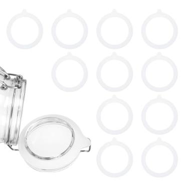 Imagem de Ptwola 12 peças de juntas de substituição de silicone de 6 cm para anéis de vedação herméticos de vidro para frascos de vidro vedantes de borracha à prova de vazamento, serve na maioria dos tamanhos
