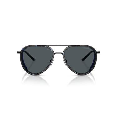 Imagem de Emporio Armani Óculos de sol masculino EA2163 Aviator, preto fosco/cinza escuro, 56 mm, Preto fosco/cinza escuro, 56 mm