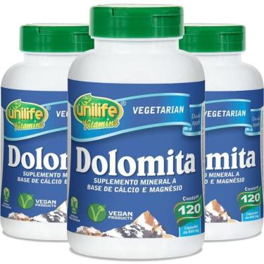Imagem de Kit 3 Dolomita Unilife 120 Cápsulas