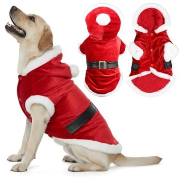 Imagem de Parisian Pet Moletom com capuz de inverno para cachorro gato animal de estimação Natal Natal Papai Noel, GG