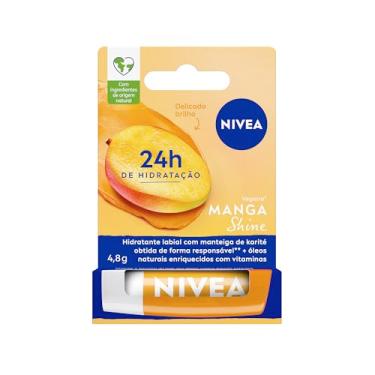 Imagem de NIVEA Hidratante Labial Manga Shine 4,8g - 24h de hidratação para os lábios com brilho delicado.