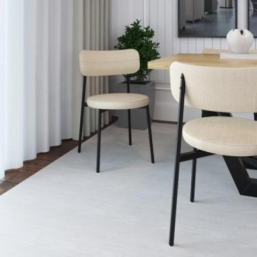 Imagem de 2 Unidades Cadeira Kyta Fixa C-4 Pés 50 X 44,7 X 83,8 Cm. Corriente Areia Corriente Areia Bege