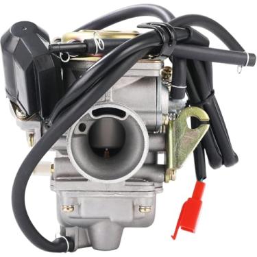 Imagem de SOLULU PD24J Carburador para 4 tempos GY6 125cc 150cc ATV Go Karts scooter ciclomotores QMJ/QMI157 QMJ/QMI152 - Diâmetro de admissão do coletor 24 mm PD24J Carb
