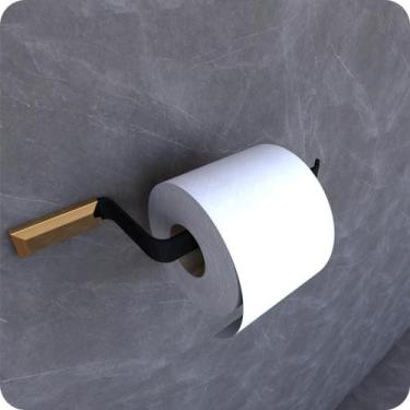 Imagem de Porta Papel Higiênico De Parede Preto E Gold Empire - Metalcromo