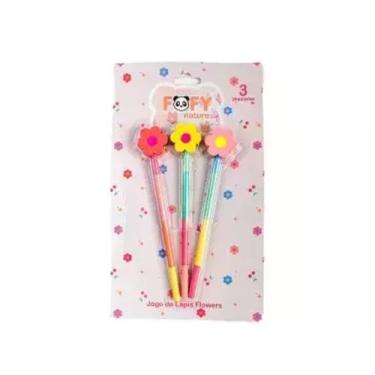 Imagem de Jogo De Lapis Flowers com Borracha Fofo