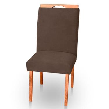 Imagem de Cadeira de Jantar Estofada Veludo Madeira Maciça Heloísa Ideal Móveis 
