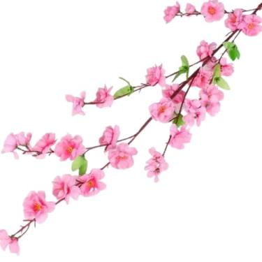 Imagem de 1 Galho Pessegueira Artif. Cerejeira Festas Arranjos Flor Cor Rosa