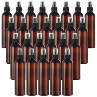 Imagem de OMISTAR 32 frascos de spray, frascos de limpeza de névoa fina âmbar, recipientes vazios recarregáveis, frascos dispensadores de viagem portáteis à prova de vazamento para óleos essenciais, perfume