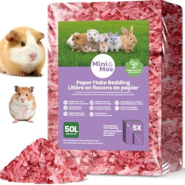 Imagem de mini&moe Roupa de cama para hamster: livre de poeira e controle de odor absorvente de umidade papel natural roupa de cama para animais de estimação pequenos - para porquinhos-da-índia, hamsters e