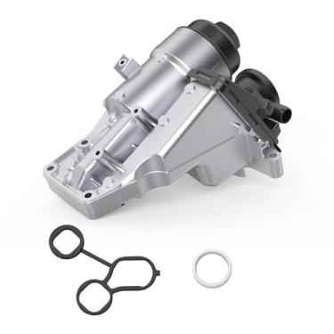 Imagem de Caixa de filtro de óleo de motor de alumínio 30684381 com junta para Volvo C30 C70 S40 S60 S60L V50 V60 Cross Country XC60 XC70 2.4L 2.5L, #OE 31338685 31338684 307884 Resfriador de óleo 94 Kit