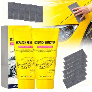 Imagem de Nano Sparkle Cloth Car Scratch Remover Paste for Vehicles, 2025 Upgrade Car Scratch Repair Kit to Erase Car Paint Scratches, Water Spots，Scuff Repair Polishing Wax Kit-2pcs (yellow-604)