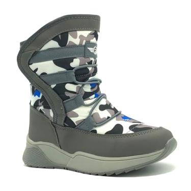 Imagem de Botas de neve unissex para meninos e meninas antiderrapante Waterpoof sapato fashion de inverno (bebê/criança pequena/criança grande), 450 Cinza, 3 Big Kid