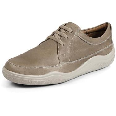 Imagem de Opananken Phanteon Mocassins masculinos casuais de couro sem cadarço - 100% couro legítimo, forro macio, palmilha de látex de ar, sola de poliuretano flexível. Leve, durável, resistente ao odor