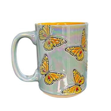 Imagem de Caneca de borboleta de cerâmica de 473 ml para amantes de café, caneca fofa de café e chá presente para mulheres e homens, pode ser lavada na lava-louças