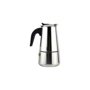 Imagem de Cafeteira Tipo Italiana em Aço Inox, 300ml, 6 Xícaras, Polida, 18,5 x 9,5 cm, Sistema de Extração por Pressão