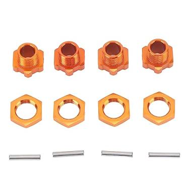 Imagem de CUOFYUNL 4 PCS 17mm Hex Wheel Hub Adaptador Liga de Alumínio Laranja Hex Drive Hub Adaptador para ZD Racing 9116 08427 1/8 RC Car