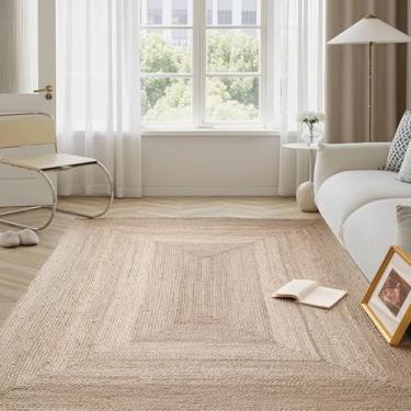 Imagem de Shatex Tapete de juta trançado de fazenda de 9 x 1,5 m, tapete vintage para quarto, sala de estar, decoração de casa rústica, natural