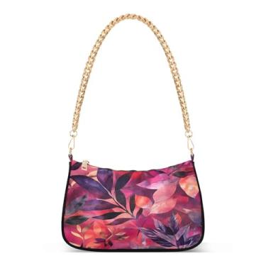 Imagem de CEBUGI Bolsas transversais femininas bolsa de ombro aquarela floral bolsa clutch elegante com alça de corrente