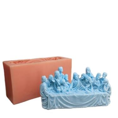 Imagem de Molde de silicone para vela The Last Supper, molde de cera feito à mão, molde de gesso, faça você mesmo, presentes para amigos, membros da família, decoração de mesa