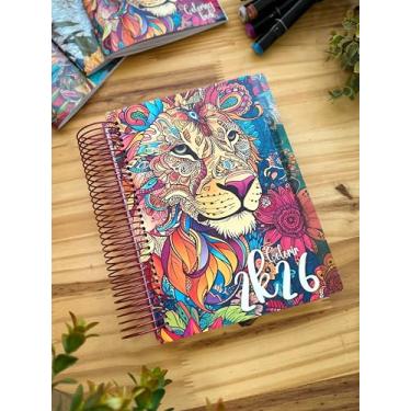 Imagem de Planner Permanente Coloring 2026, Caderno para Colorir e Organizar, 12 Meses com 12 Estampas Diferentes, Miolo Não Datado