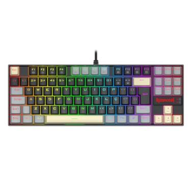 Imagem de Teclado Mecânico Gamer Redragon Kumara RGB Preto Cinza e Amarelo Switch Marrom TKL K552LGY-RGB