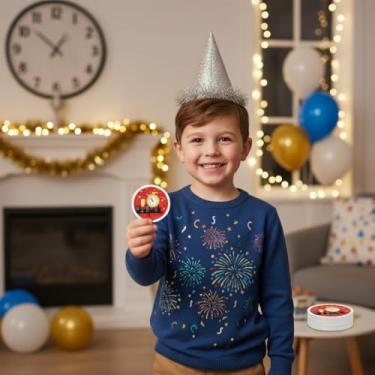 Imagem de Adesivos Redondos Autocolantes 25 Unidades Ano Novo Estampa Fogos de Artifício Coloridos - Tamanho 30x30cm