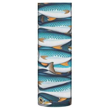 Imagem de JUZIHAI Vaso com padrão de sardinha para flores, 9,9 cm x 30 cm, cilindro de plástico, moderno, vaso de flores para centro de mesa de casamento, decoração de casa