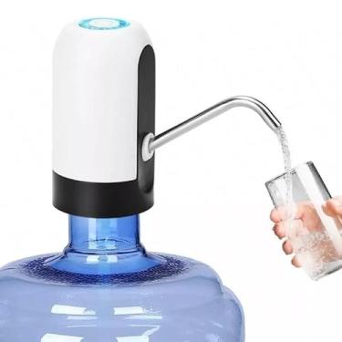Imagem de Bomba Elétrica Recarregável para Galões de Água, Universal para 5, 10, 20L, Bivolt, com Bateria de Longa Duração, Cabo USB, Mangueira de Silicone, Haste em Inox