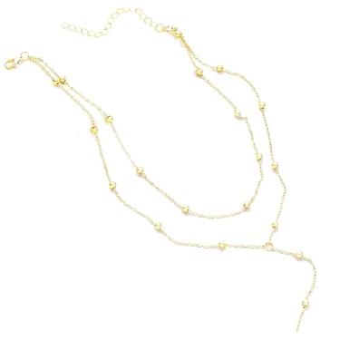 Imagem de Kairosia Colares Lariat banhados a ouro 14K para mulheres, colar delicado com pingente em forma de Y, colar gargantilha personalizada, joia feminina, presente