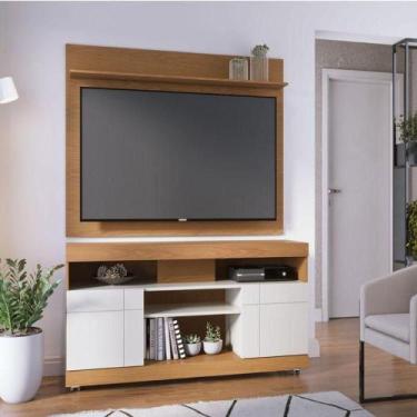 Imagem de Rack Bancada Ambiente Yara E Painel Para Tv Maia Freijó Off White - Co