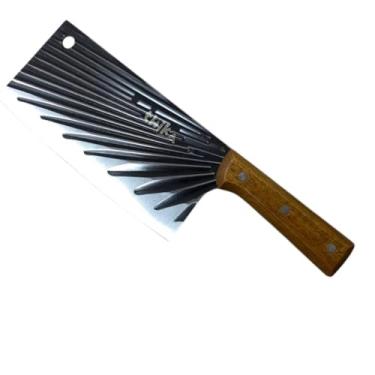 Imagem de Cutelo Profissional 30cm em Aço Inox com Cabo de Madeira Natural, Faca Robusta para Carnes, Ossos e Churrasco