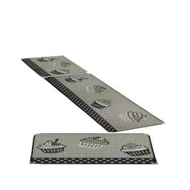 Imagem de Jogo Tapete Cozinha Peças Base Antiderrapante Sisal(KS-78)