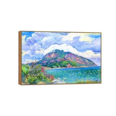 Imagem de BMZFYBS David Burliuk Famosas impressões em tela de arte de parede prontas para pendurar. Criméia. Pintura de moldura de madeira para decoração de sala de estar 50 x 75 cm 20 x 30 pol