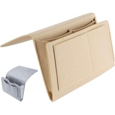 Imagem de giteo bedding Suporte de armazenamento de bolso de cabeceira, organizador de feltro para pendurar na cama, organizador de sofás e beliches para celular, iPad, controle remoto, livros, óculos, revista